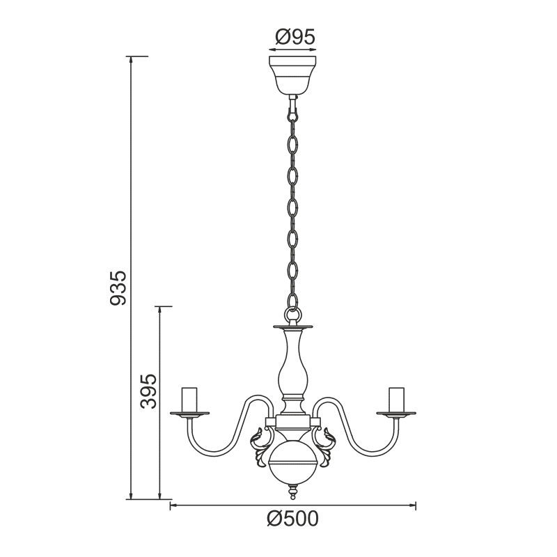 Κρεμαστο Φ/Σ 3Χε14 Μεταλλικο Πατινα Χρυσο Φ50Χh93,5Cm Velvet - Image 2