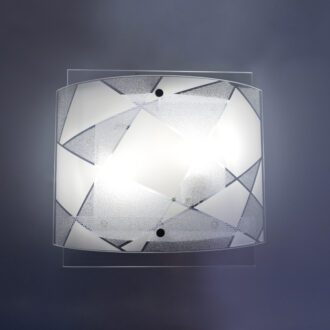 Επιτοιχ/Οροφ 2Χε27 Λευκ/Διαφ/Κρυστ Διπλο Γυαλ 31Χ29Χ10,8Cm