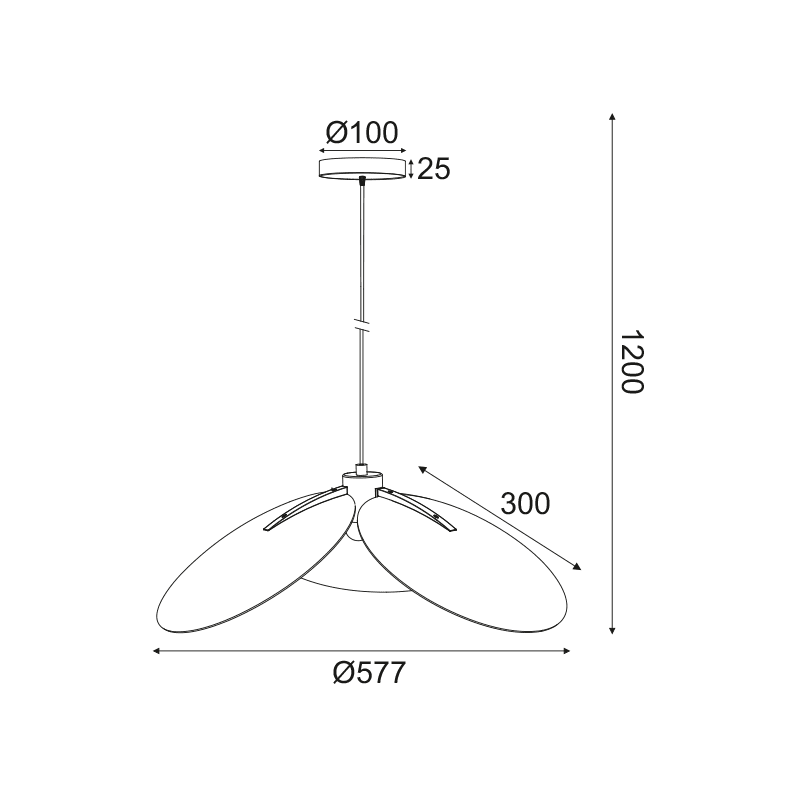 Κρεμαστο Φ/Σ 1Χε27 Φιμε Γυαλι+Μαυρο Μεταλλο D58Xh120Cm Blossom - Image 2