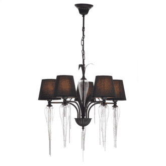 Κρεμ Φ/Σ 5Χε14 Μεταλ. Μαυρ+Αμπαζ+Γυαλ+Αλυσ Chrome Φ61Χη102Cm Palermo