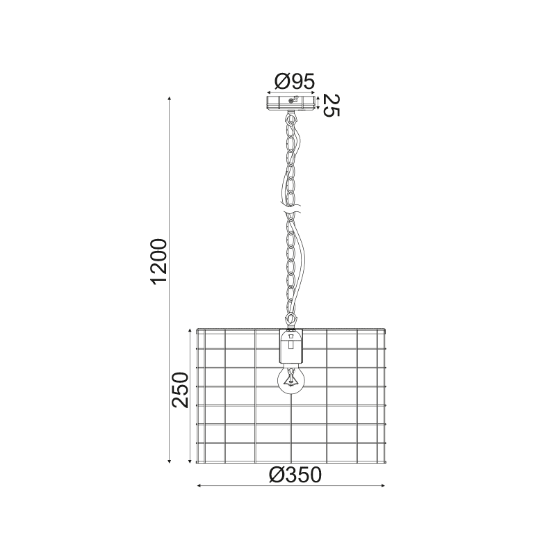Κρεμαστο Φ/Σ 1Χε27 Μεταλλικο Αποχρ.τσιμεντου Φ23,2Χη120Cm Dublin - Image 3