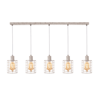 Κρεμαστο Φ/Σ 5Χε27 Μεταλλικο Λευκο Σκουρια 100Χ12,2Χη120Cm Dublin