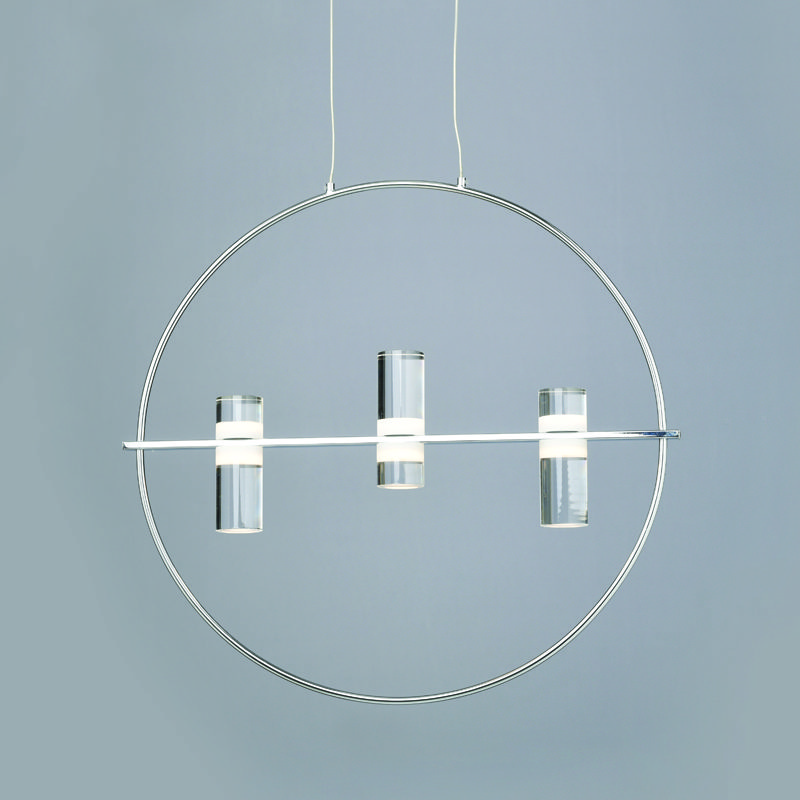 Κρεμαστο Φ/Σ Led2835 12W Χρωμιο Αλουμινιο 3000Κ 1080Lm D53Xh173Cm Ionian - Image 2