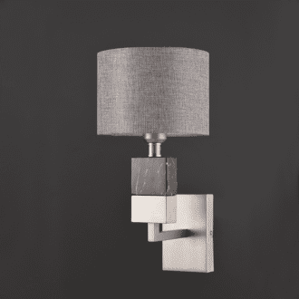 Επιτοιχο Φ/Σ 1Χε27 Μεταλλικο Νικελ+Γκρι Αμπαζουρ 20Χ25Χη30Cm Luxor