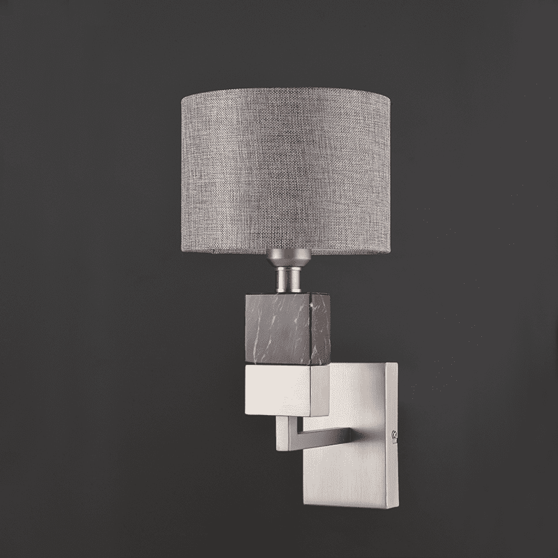 Επιτοιχο Φ/Σ 1Χε27 Μεταλλικο Νικελ+Γκρι Αμπαζουρ 20Χ25Χη30Cm Luxor