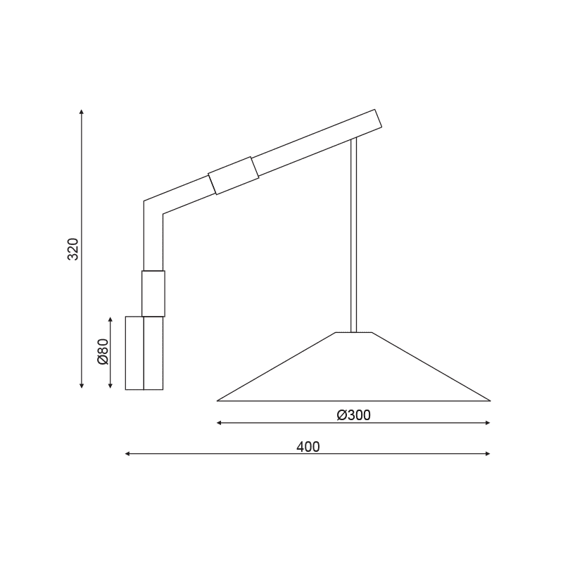 Επιτοιχο Φ/Σ 1Χ Gx53 Walnut Ξυλο 30Χ40Χ32Cm Nairobi - Image 2
