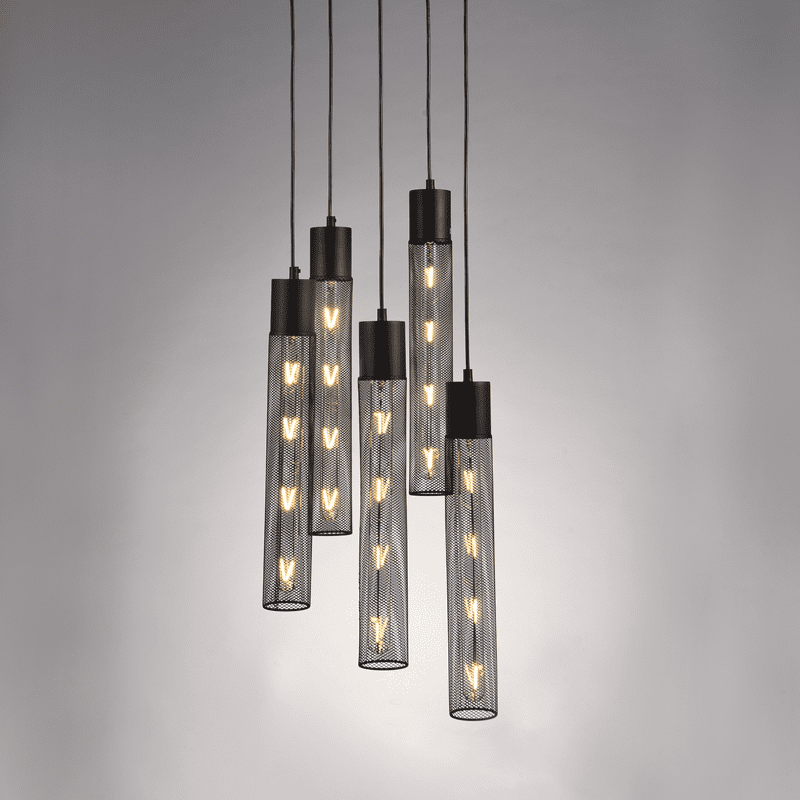 Κρεμαστο Φ/Σ 5Χε27 Μαυρο Μεταλλικο D35Xh120Cm Alcatraz - Image 2