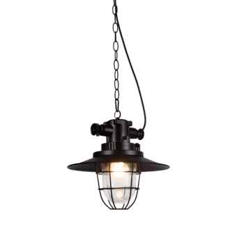 Κρεμαστο Φ/Σ 1Χε27 Μεταλλικο Μαυρο+Γυαλι Φ30Χη120Cm Drill