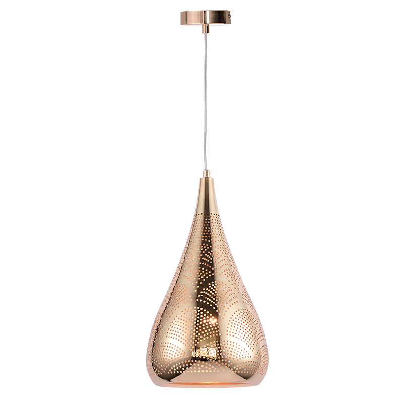 Κρεμαστο Φ/Σ 1Χε27 Μεταλλικο Γυαλιστο Ορειχαλκ Φ20Χη41Χ160Cm Pleiades