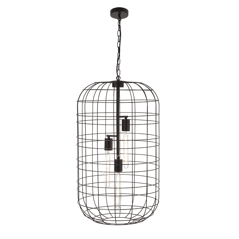 Κρεμαστο Φ/Σ 3Χε27 Μεταλλικο Μαυρο Φ43Χη120Cm Prometheus