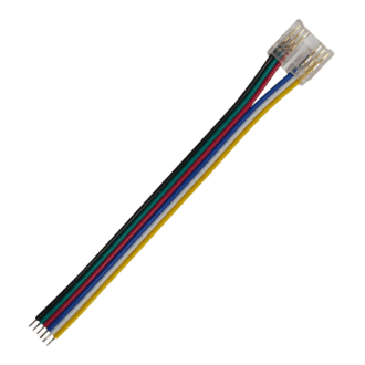 Connector For Cob Rgb Cct Strip 12Mm Pcb Width-10Cm 6 Wires On The End
