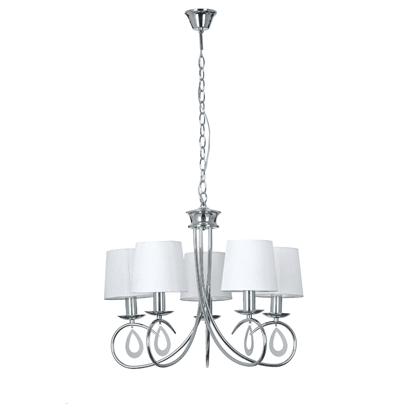 Κρεμαστο Χρωμιο Λευκο Καπελο 5Χe14 Basilico