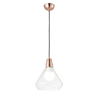 Κρεμαστο Φ/Σ 1Χε27 Γυαλι+Χαλκινο Μεταλλικο Φ24Χη120Cm Cielos