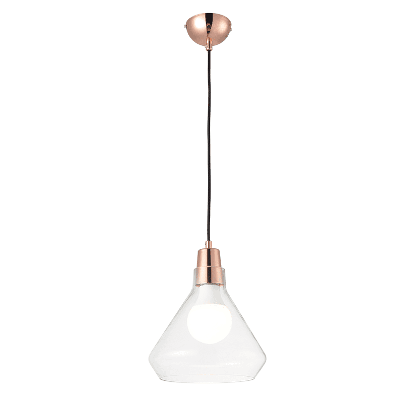 Κρεμαστο Φ/Σ 1Χε27 Γυαλι+Χαλκινο Μεταλλικο Φ24Χη120Cm Cielos