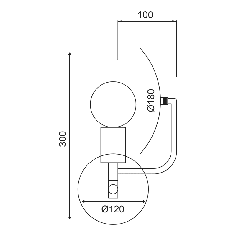 Επιτοιχιο Φ/Σ 1Χε27 Μεταλλικο Αντικε Ορειχαλκο 18Χ10Χη30Cm Gemini - Image 2