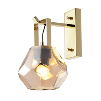 Επιτ Φ/Σ 1Χε27 Γυαλι Κεχριμπαρ+Ορειχαλκο Μεταλ Φ18Χ23,5Χ30Cm Diamondra