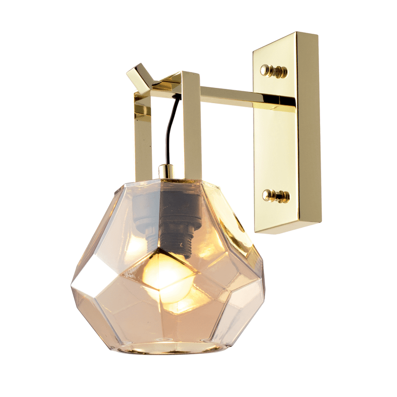 Επιτ Φ/Σ 1Χε27 Γυαλι Κεχριμπαρ+Ορειχαλκο Μεταλ Φ18Χ23,5Χ30Cm Diamondra