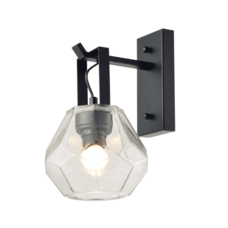 Επιτ Φ/Σ 1Χε27 Γυαλι Διαφανο+Μαυρο Ματ Μεταλλο Φ18Χ23,5Χ30Cm Diamondra