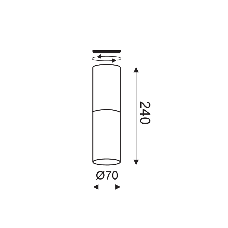 Επιτοιχο Φ/Σ 1Xgu10 Γκρι Πηλοσ+Μεταλλικο Λευκο Φ7Χη24Cm Placebo - Image 2