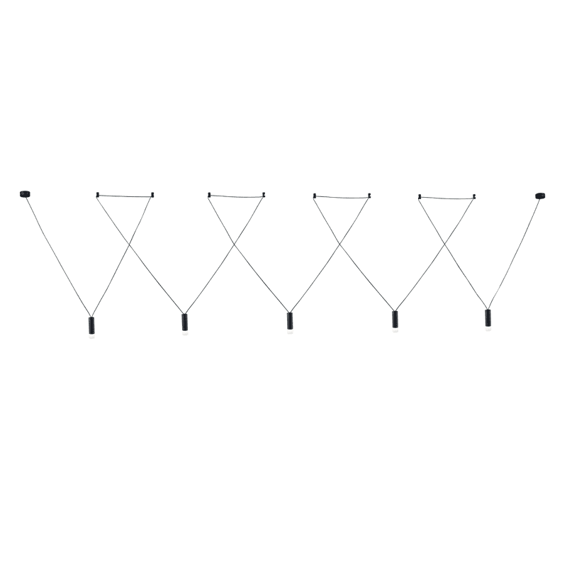 Κρεμαστο Φ/Σ 5Χg9 Μαυρο Αλουμινιο 5X D3,6Xh13Cm Καλωδιο 11,2M 8Hooks Teres